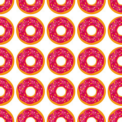Fototapeta premium Seamless background of donuts with pastry pads