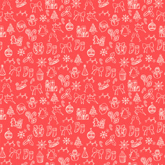 Fototapeta premium merry xmas seamless pattern background
