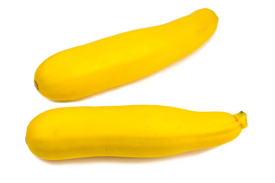 Yellow Zucchini Isolated On White