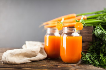 Fresh organic carrot juice