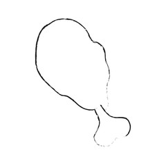 Chicken thigh food icon vector illustration graphic design