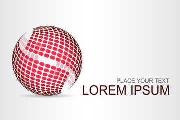 Logo stylized spherical surface with abstract shapes