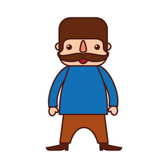 mexican man cartoon standing character