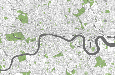 vector map of the city of London, Great Britain
