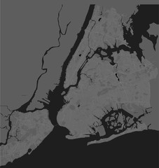vector map of the New York City NY Manhattan, USA