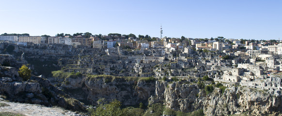Fototapeta premium Panorama of the city of Matera, in Italy
