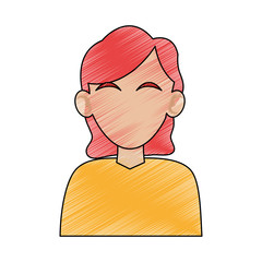 woman red hair avatar portrait icon image vector illustration design