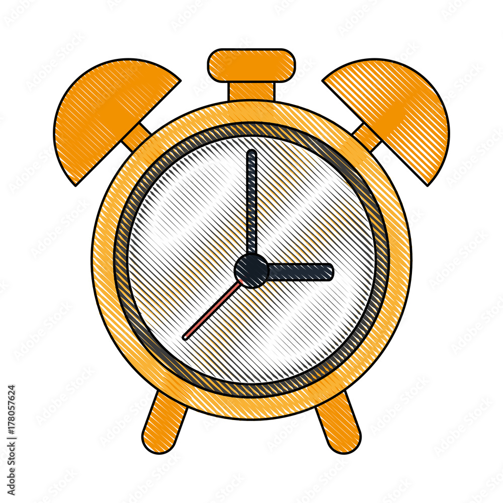 Poster analog alarm clock icon image vector illustration design