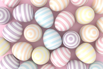 Colorful balls background in pastel tone. 3d rendering.