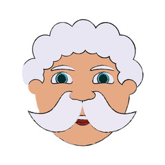 santa claus head cartoon icon image vector illustration design