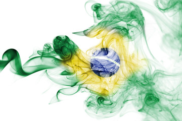 Brazil flag smoke
