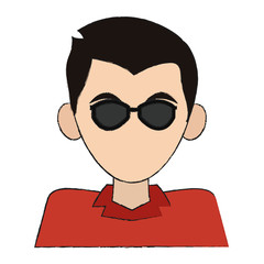 man wearing sunglasses avatar portrait icon image vector illustration design