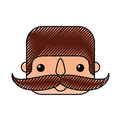 happy mexican man profile cartoon image