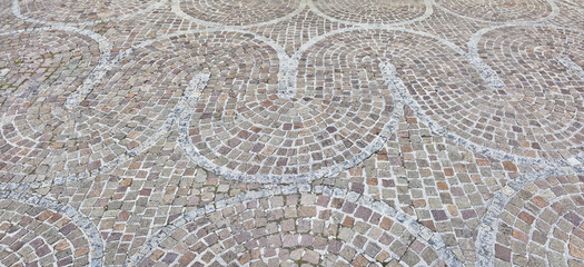 schönes, gemustertes Kopfsteinpflaster