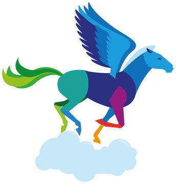 Pegasus is a horse with wings character of ancient Greek mythology