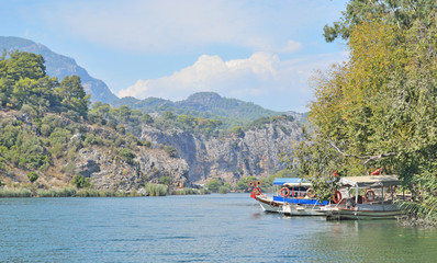 landscape with the mountain river Dalaman in Turkey