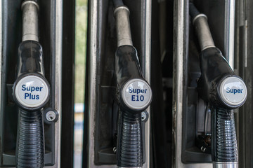 Dispensing taps at a petrol station