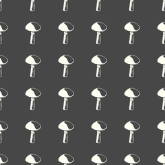 Mushrooms vector illustration on a seamless pattern background