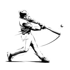 baseball player hitter - obrazy, fototapety, plakaty
