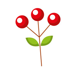 cartoon tree berries on branch natural