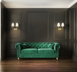 Classic elegant luxury green velvet sofa © Michael