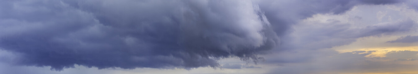 Panorama of Cloudy sky , Thunderclouds over horizon