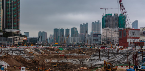 Fototapeta premium Hong Kong in de wolken