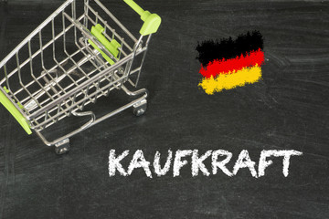 Ein Einkaufswagen und die Kaufkraft in Deutschland