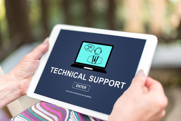 Technical support concept on a tablet