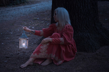 Young girl with a lantern