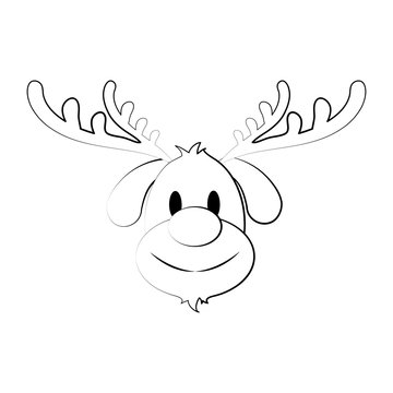 reindeer rudolph christmas related icon image vector illustration design