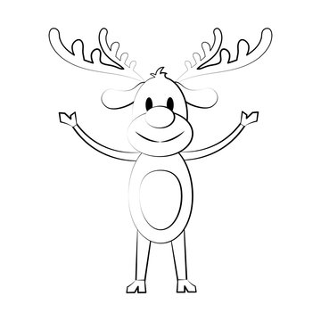 reindeer rudolph christmas related icon image vector illustration design