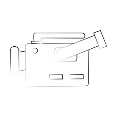 video camera sideview icon image vector illustration design