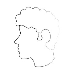 man dark skin avatar head sideview icon image vector illustration design