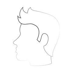 man dark skin avatar head sideview icon image vector illustration design