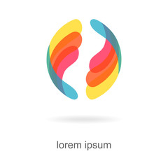 trendy abstract, vibrant and colorful icon, element logo.
