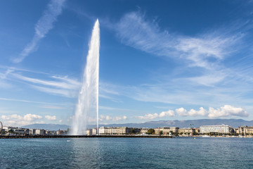 Naklejka na ściany i meble Geneva lake and city in Switzerland