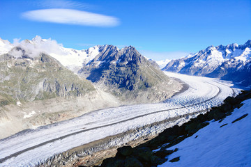 Aletsch glacier ice landscape.
