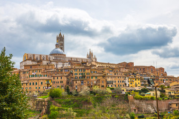 View of Siena city skyline in tuscany, Italy