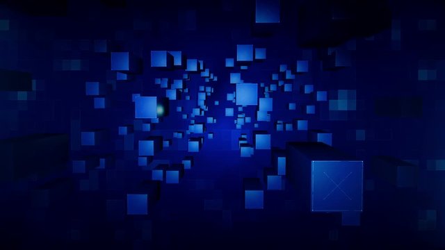Cubes Looping Blue Background.Broadcast News intro and screensaver.Good for Titles background.Perfect opener.Combine with your video dark scary atmosphere and flying rectangular cubes.Type 2