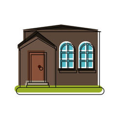 family home or one story house icon image vector illustration design 