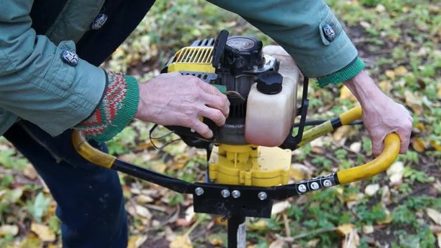 Drilling a hole. Drill During Operation