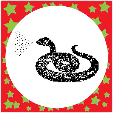 snake black 8-bit dog standing vector illustration isolated on white background