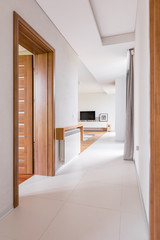 Home interior with wooden doors