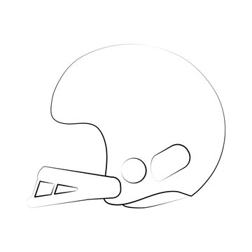 helmet american football related icon image vector illustration design  black sketch line