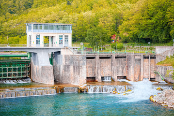 Hydroelectric dam in Borgo a Mozzano, Lucca, Garfagnana, Tuscany