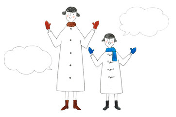 親子、冬の防寒対策、楽しく会話