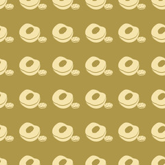 Fruits vector illustration on a seamless pattern background