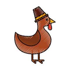 thanksgiving day cute turkey with hat design