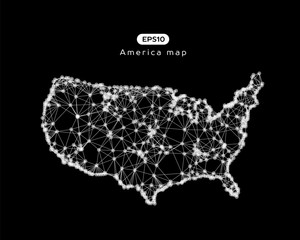Obraz premium Vector abstract illustration of USA map.